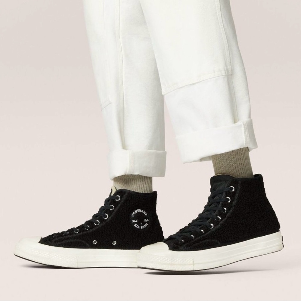 Converse Chuck 70 Varsity Hi Sherpa High-Top Sneakers Black M6.5/W8.5 $90 NIB